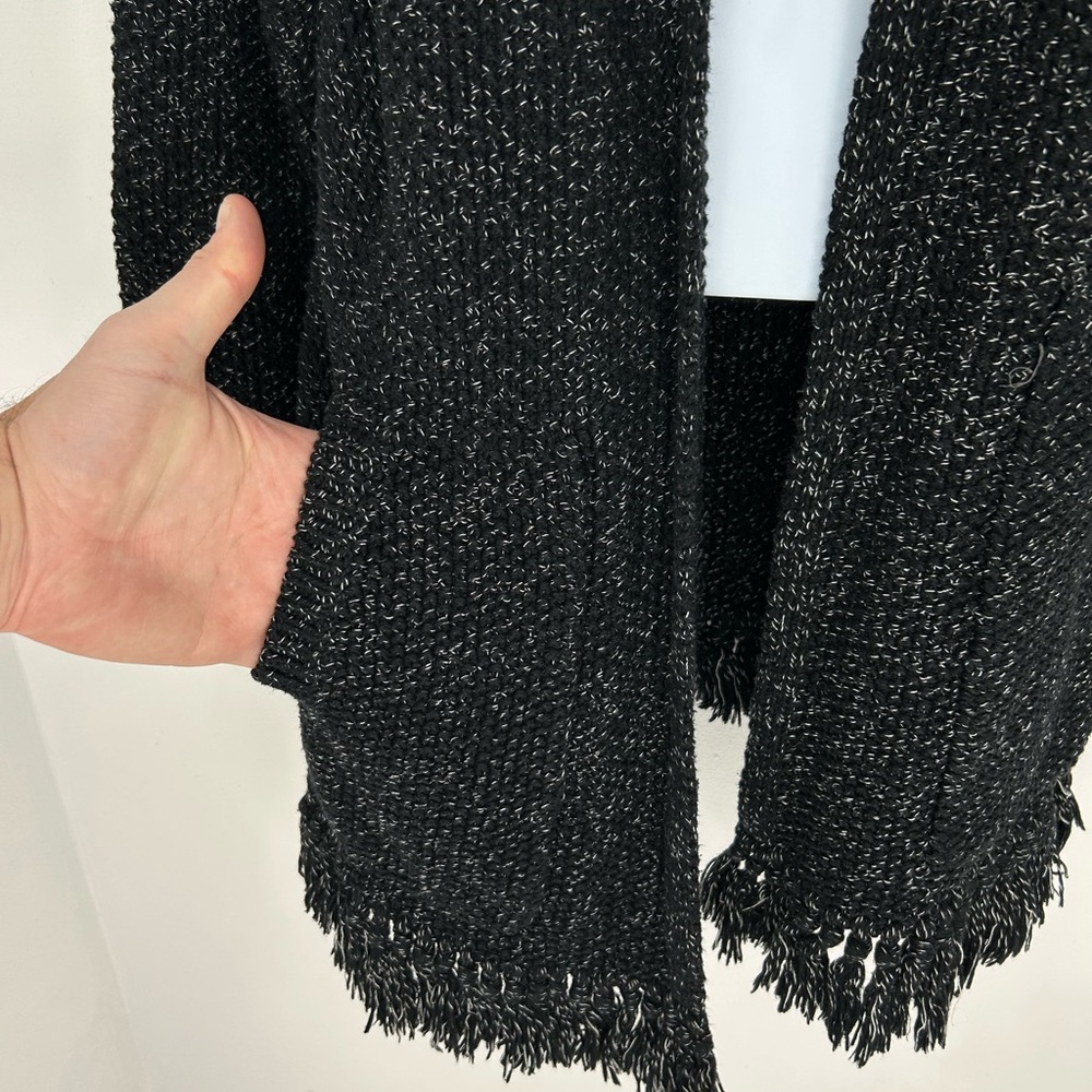 Madewell Black Memento Fringe Cardigan Size Small Cozycore‎ Office Normcore - Picture 5 of 10